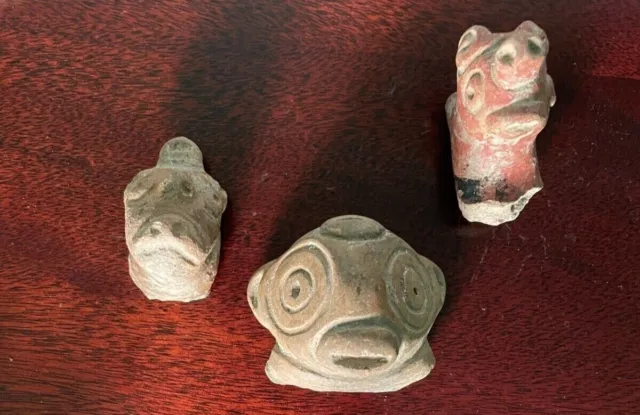 Pre Colombian Artifacts Lot of Clay Pottery Figure Fragments Taino * AUTHENTIC *