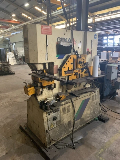 Geka Hydracrop 110S: 120 Ton 5 Station Dual Cylinder Hyd. Ironworker w/ Tooling