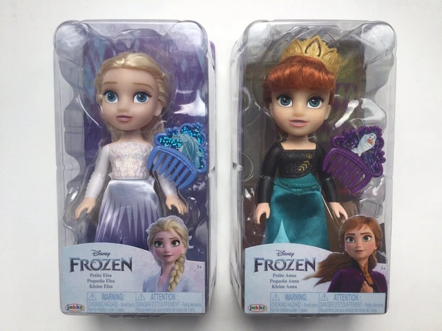 Disney Frozen Petite Anna & Elsa 6" Mini Dolls With Combs Rare 2 Doll Pack BNIB