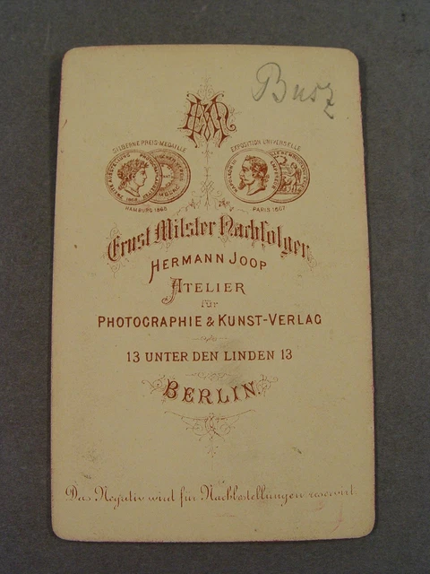 72856, Portraitfoto, CDV, Offizier mit 4er Ordensspange, Eisernes Kreuz 1870 3