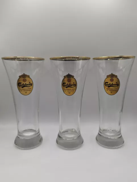 3 Verres à Bière Anciens Carlsberg Années 70