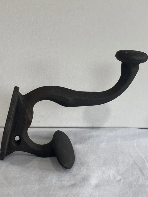 LARGE HEAVY Antique Cast Iron Barn Stable 10” Tall Harness Tack Hook 4lbs. 2