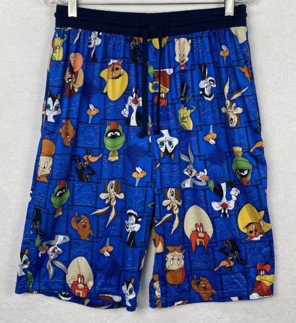 Looney Tunes Mens XL  Bugs Bunny Taz  Characters Pajama Sleep Shorts Lounge EUC