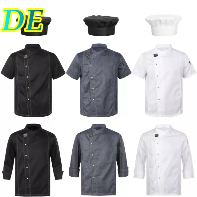 DE Chef Mantel Cook Jacke Restaurant Küche Arbeitskleidung Uniform Kochjacken