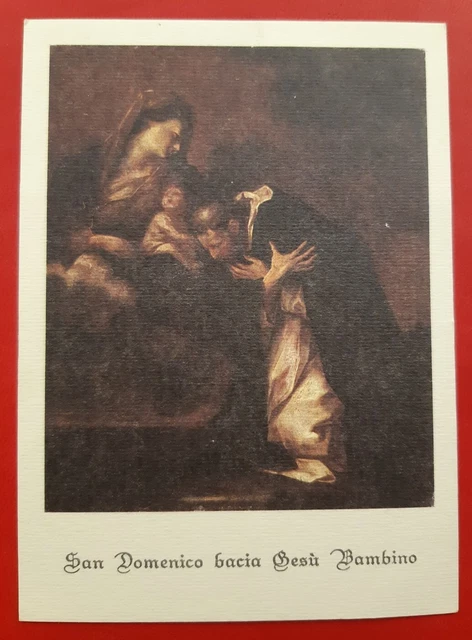 Santino San Domenico bacia Gesù Bambino Holy Card Venerato in Bologna