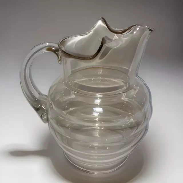 Vintage Dunbar Glass ARAMIS Beehive Pitcher 9"H