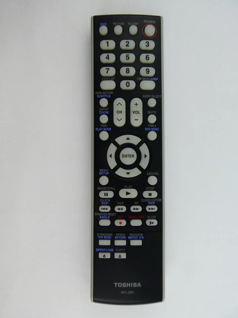 Toshiba WC-SB1 DVD TV/VCR Combo Remote Control w/ Luminescent Buttons