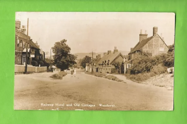 Wendover - Railway Hotel - Old Vintage Real Photo 1935 Postmark Postcard - Bucks