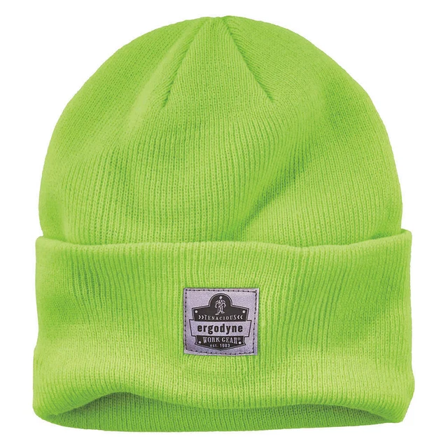 N-FERNO BY ERGODYNE 6806 Knit Cap,Over The Head,Universal,Lime