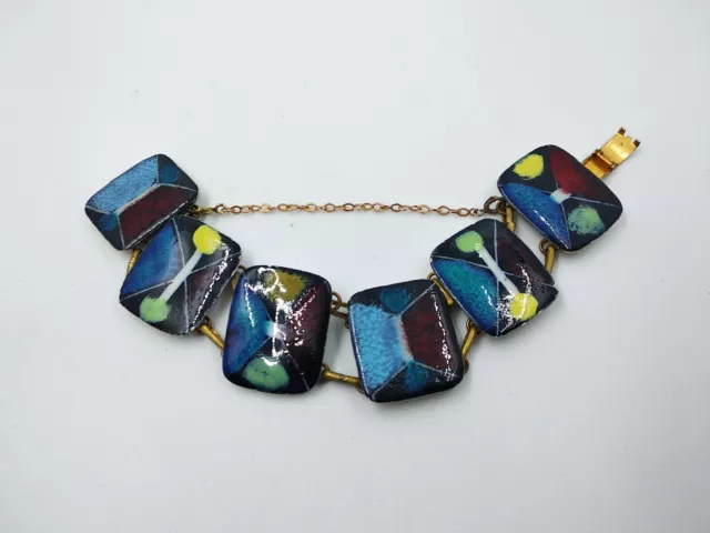 Ancien bracelet en céramique et émail enamel jewelry bracelet vintage