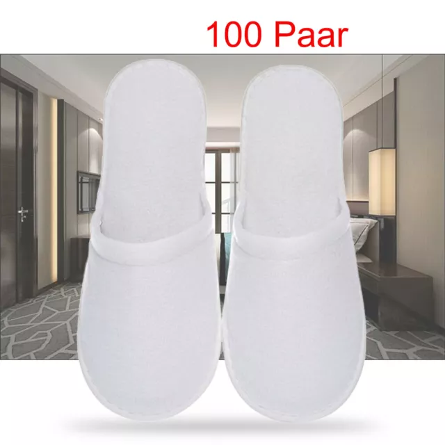 100x Set Slipper SPA Hausschuhe Einwegschuhe Einweg Hotel Schuhe Pantoffeln Weiß