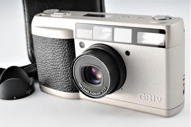 *LCD ALL Works Near MINT* Ricoh GR1V Silver 35mm Point & Shoot Film Camera JAPAN
