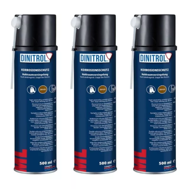 3 x Dinitrol ML Penetriermittel Rostschutz Hohlraumwachs Spraydose 3 x 500ml