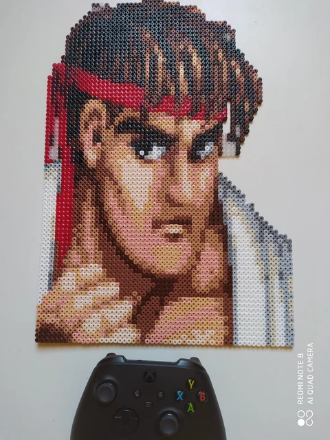 RYU PORTRAIT STREET Fighter 2 Sprite Perler beads / pixel art EUR 38,00 ...