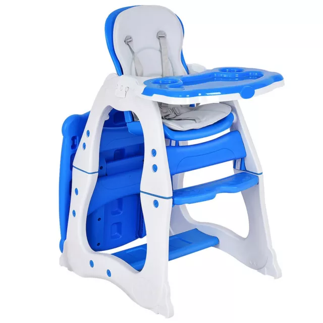 Costway 3 in 1 Baby High Chair Convertible Play Table Booster Toddler Tray