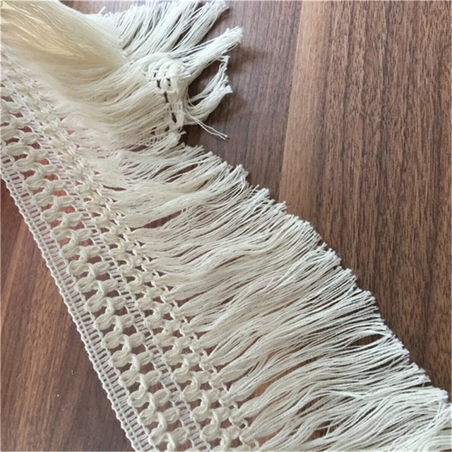 1 Yard Cotton Lace Tassel Trim Ribbon Fringe Fabric Garment DIY Sewing Craft