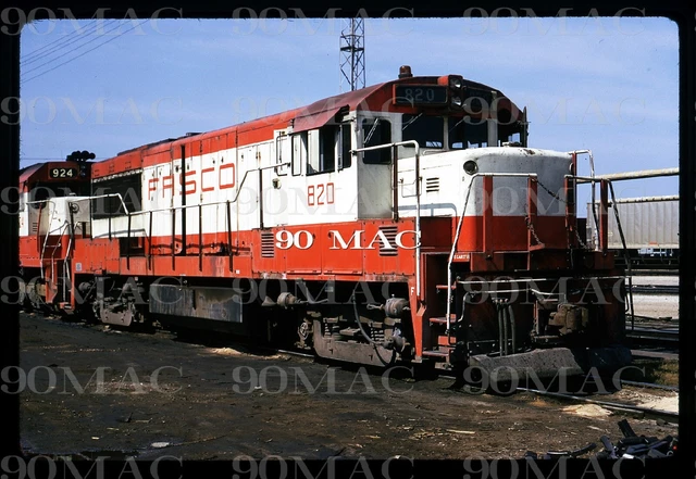 FRISCO-SLSF. GE U25B #820. Original Slide 1973.