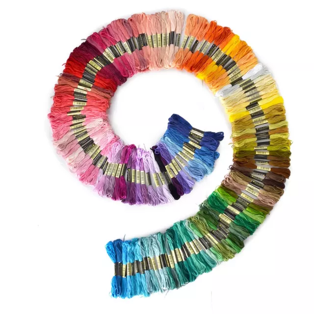 AU 50 Colourful Cross Stitch Embroidery Egyptian Cotton Thread Floss Bulk DIY
