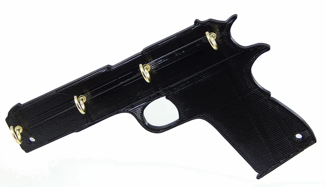 Pistol 1911 Gun Handgun Key Rack Holder Hanger Entryway Organization Wall Hooks