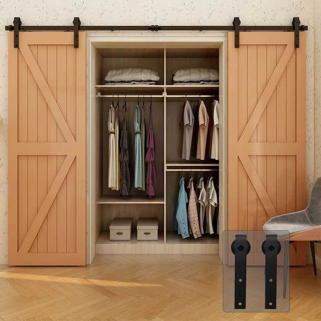 Sliding Barn Door Hardware Kit 4'-20' Track System for Single/Double Wood Doors