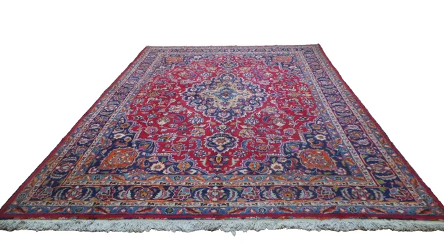 Large  PERSAIN CARPET RUG HAND MADE Oriental living Room Vintage 11ft 9 x 8ft 10