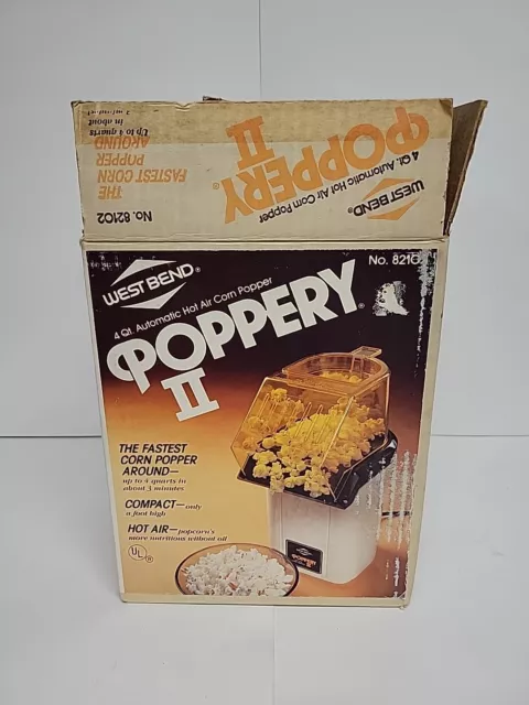 Vintage West Bend The Poppery II Hot Air Corn Popper 2 # 82102 USED ITEM