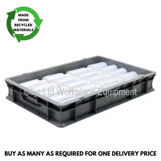 20 Litre (60cm) Very Strong Grey Plastic Euro Parts Storage Container Box Bins