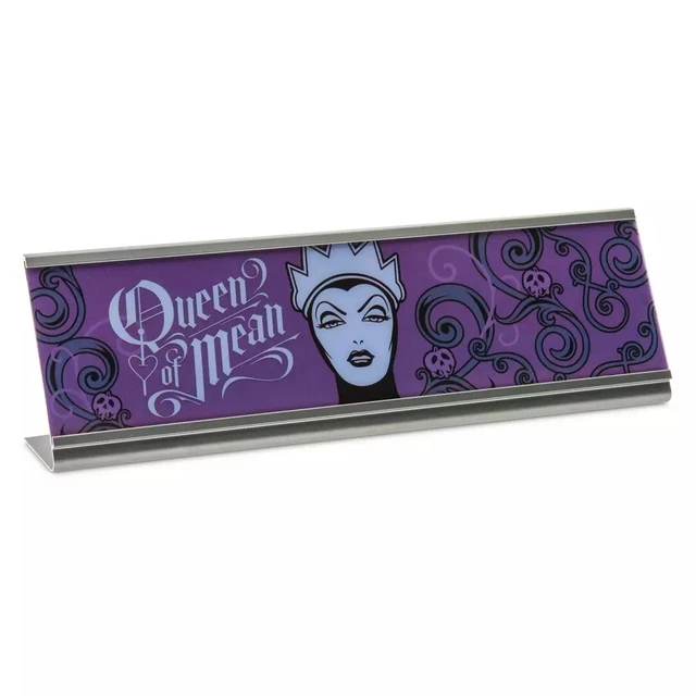 DISNEY STORE EVIL Queen Of Mean Desk Name Plate Plaque Snow White Seven
