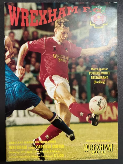 Wrexham v Carlisle United(Division 3 92/3)24/4/93