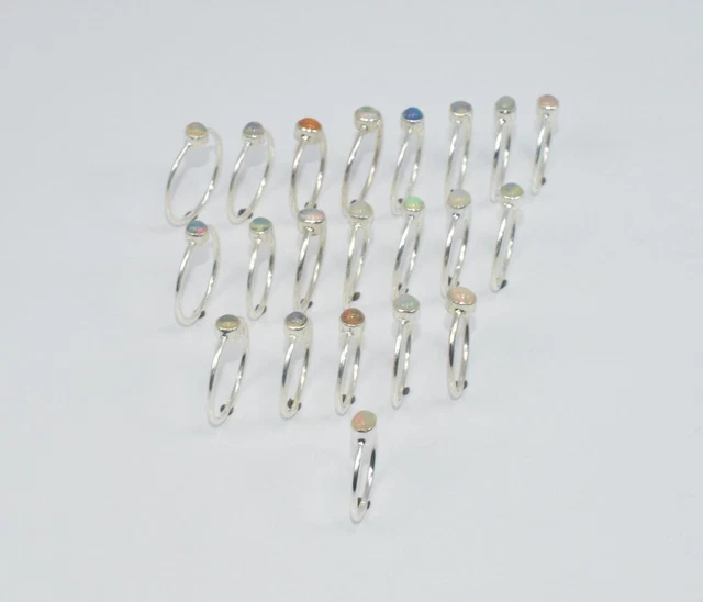 WHOLESALE 21PC 925 SOLID STERLING SILVER ETHIOPION OPAL RING LOT u212
