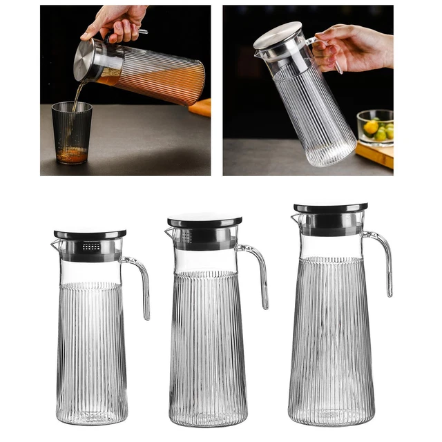 Corghd Pichet Mélangeur Pour , Pichet à Eau En Plastique Avec Couvercle, Récipient à Jus Facile à Mélanger, Lames Inclinées En Plastique