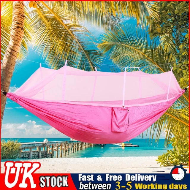 UK 1-2 Person Camping Hammock Quick-Drying Hammock with Mosquito Net Hiking Camp