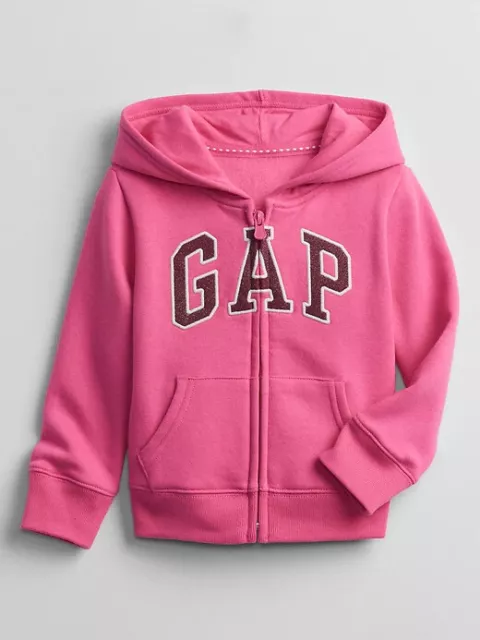 NWT BABY GAP Girls Zip Hoodie Jacket Logo Sweatshirt pink  u pick size