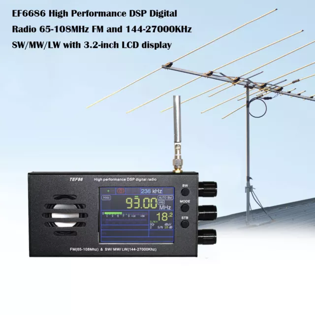 2 pouces TEF6686 Radio numérique DSP haute performance FM/SW/MW/LW Écran LCD 3