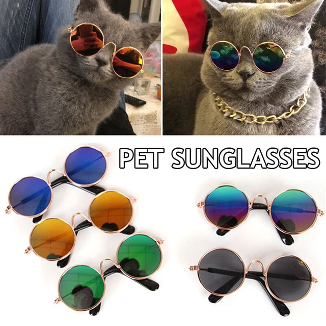 Gafas de sol redondas para perros gatos mascotas fotos de cachorros accesorios gafas de sol redondas reflejo