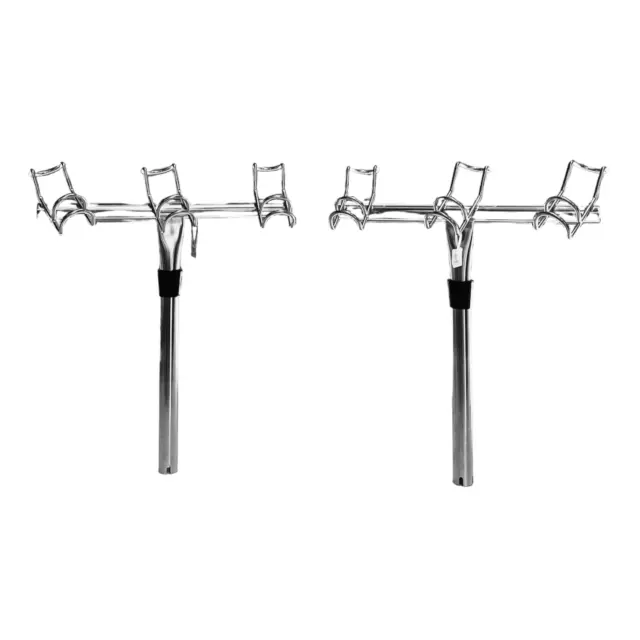 3 way Fishing Rod Holders with DOUBLE WIRE (Pair) Snapper Rack 316 S Steel