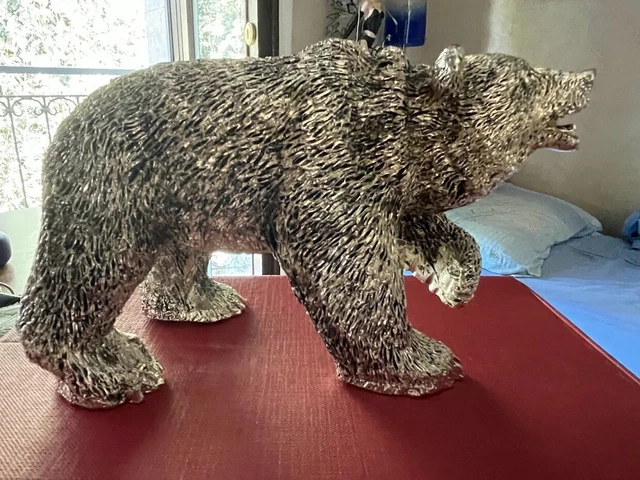 Soprammobile Orso in argento vuoto sterling 14k - 750gr