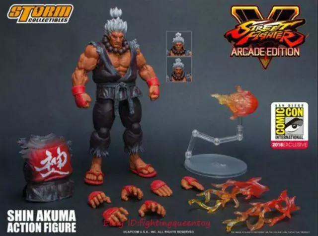 Storm Toys Street Fighter V SHIN AKUMA SDCC White Hair Ver. 1/12 Figure INSTOCK