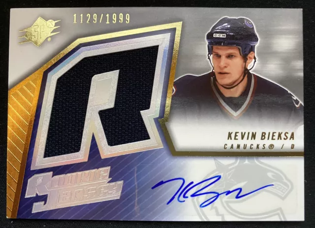 2005-06 SPx - Rookie Jersey - Autograph - /1999 - Kevin Bieksa - Canucks