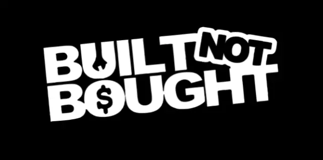 Built not Bought sticker V2 Funny turbo wrench JDM Drift lowered car window