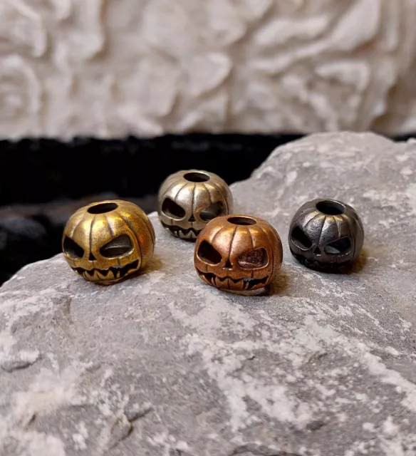 Halloween Pumpkin Pumpkin BIG Skull Beads Large Hole Beads Paracord Skull BB87