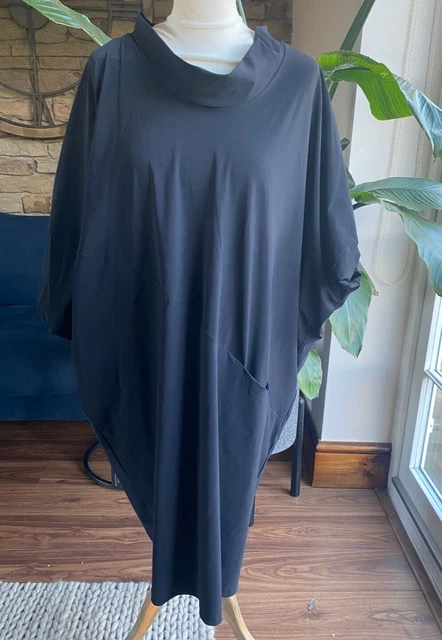 Elemente Clemente Black Midi Dress/Tunic, Size 2 14/18