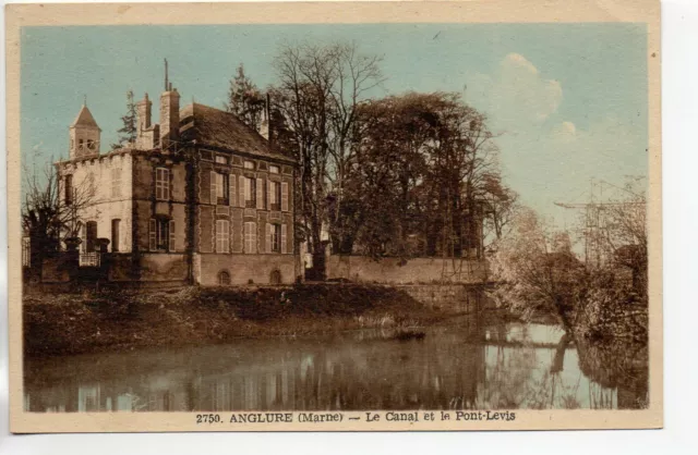 ANGLURE- Marne - CPA 51 - le canal et le pont levis