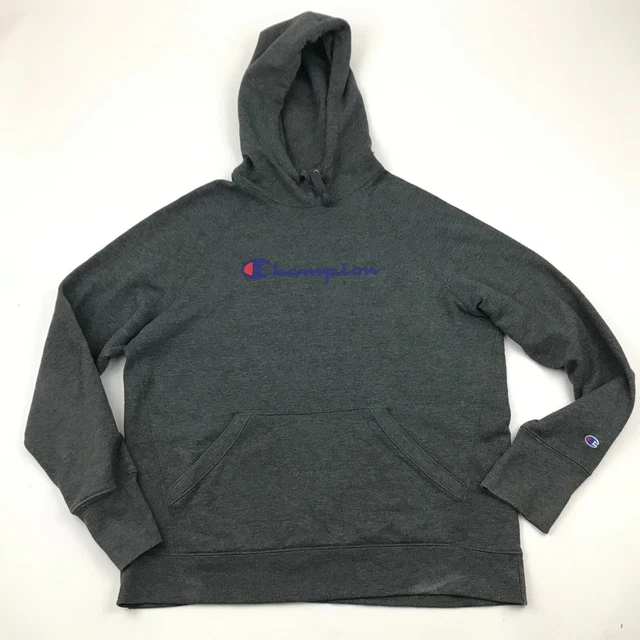 Champion Maglione Felpa con Cappuccio Taglia Large L Grigio G Manica Lunga Da