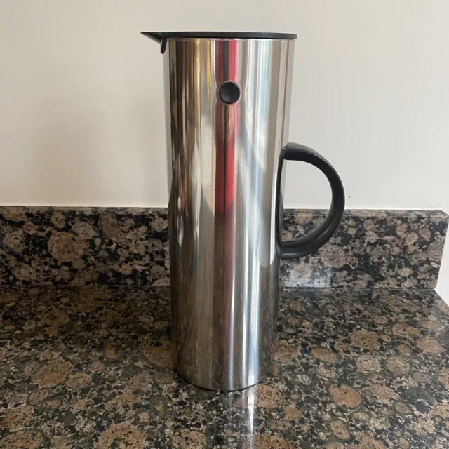 STELTON EM77 Stainless Steel Vacuum Jug 1L | with Screw Lid and Rocker Stopper