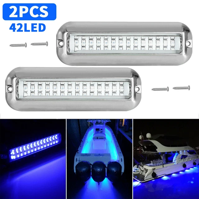 Pactrade Marine Boat LED Underwater Light – Stainless Steel 316, 9x3W Blue, 10-30V-869876