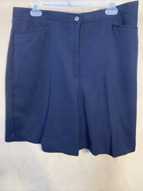 Sport Haley Shorts Size 16 Navy Blue Pleated Slash Pockets Casual Golf Womens