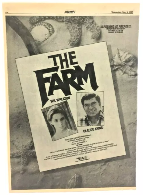 Vintage The Farm / Curse Wil Wheaton Movie Film Print Advert Poster Horror 1987