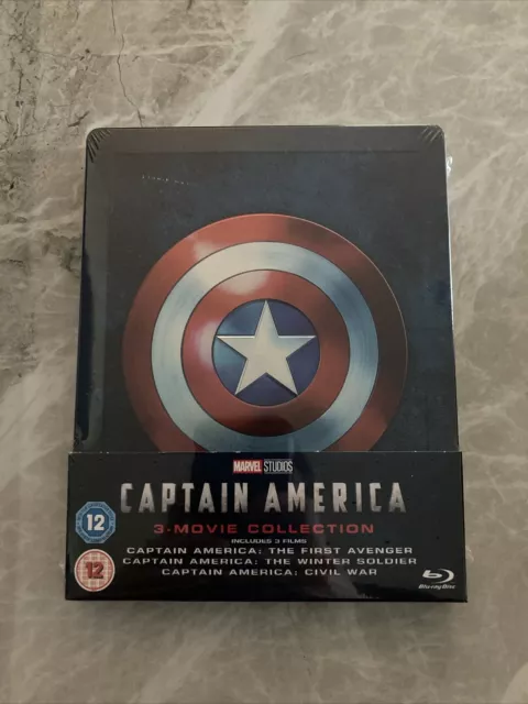 Captain America Trilogy 3 Movie Collection Blu Ray Steelbook NEW & SEALED Marvel