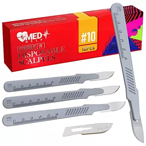 Disposable Scalpel 10 Dermaplaning Tool Scalpel Blades with Plastic Handle High